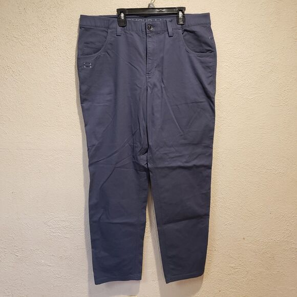 Under Armour Golf Pants Mens 36x32 Blue Nylon Polyester Stretch - Picture 1 of 11